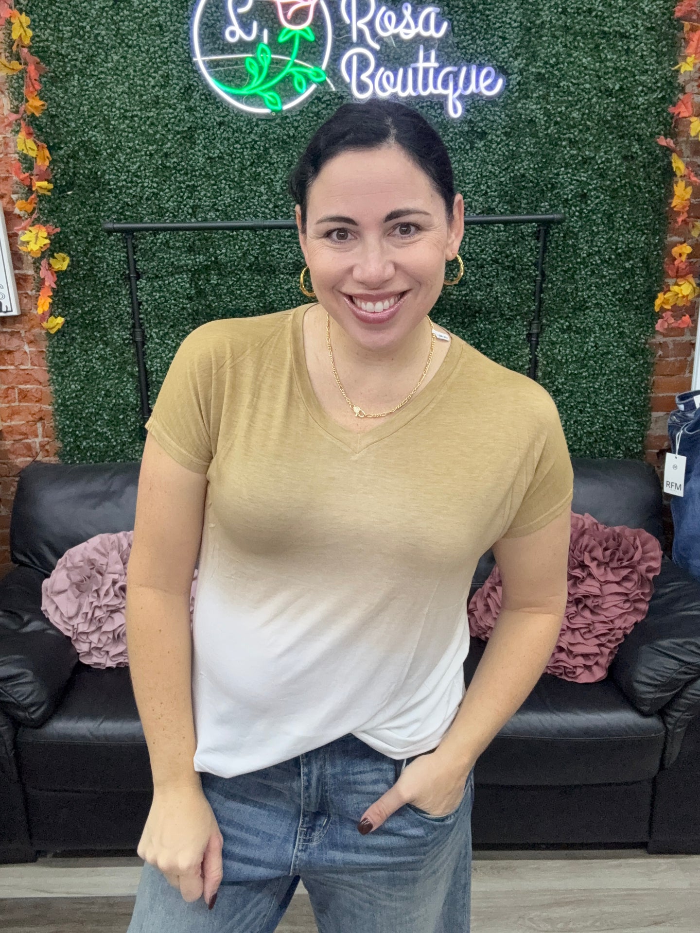 Sew In Love Dip Dye Tee Taupe