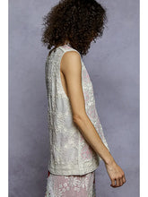 Load image into Gallery viewer, POL Embroidered Button-Front Sleeveless Top
