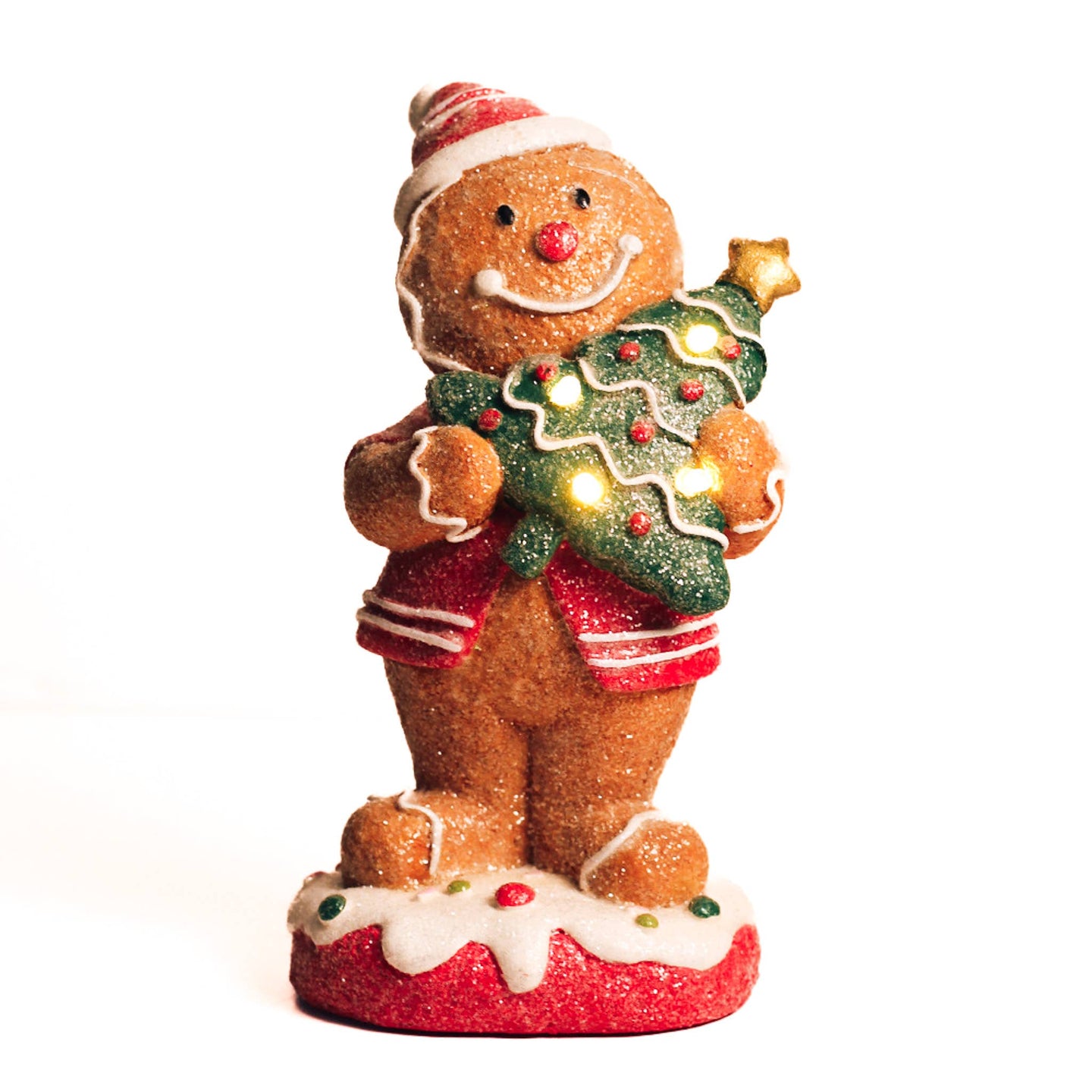 A Cheerful Giver - Gingerbread Man Tree with LED Lights — Christmas, Holiday Decorations