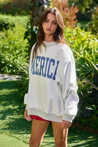 BUCKETLIST USA/America Print Reversible Sweatshirt