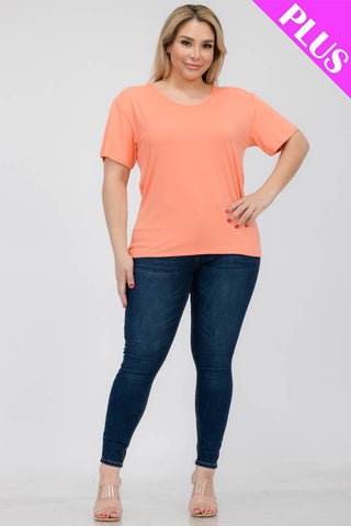 CAPELLA APPAREL - Plus Size Basic Short Sleeve T-shirt
