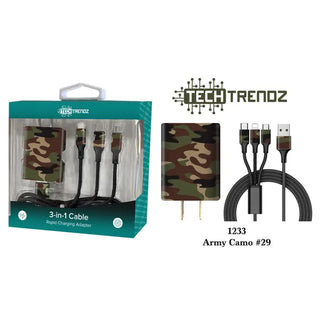 Tech Trendz Quick Charging All In One Set - Red Plaid