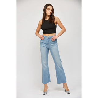 MICA DENIM HIGH RISE CROPPED FLARE - SUPER SOFT POWER BLUE