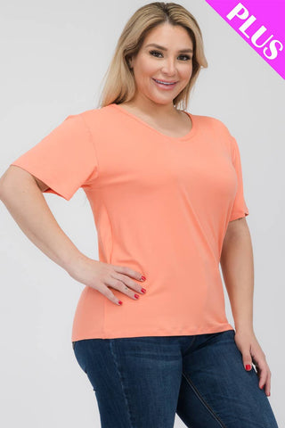 CAPELLA APPAREL - Plus Size Basic Short Sleeve T-shirt