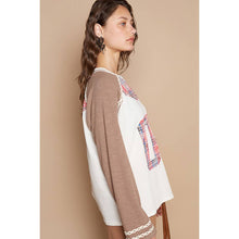 Load image into Gallery viewer, POL Clothing - Plaid Patch “06” Graphic Raglan Top
