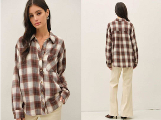 Be Cool - Plaid Flannel Shirts - Brown