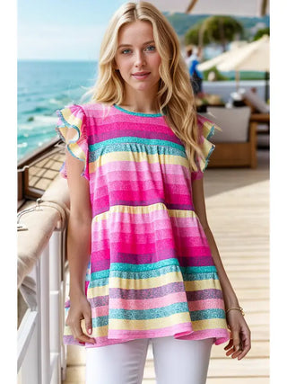 Heimish - Stripe Tiered Top - Pink