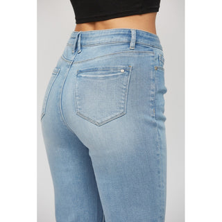 MICA DENIM HIGH RISE CROPPED FLARE - SUPER SOFT POWER BLUE