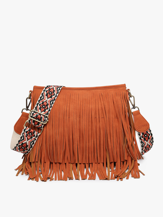 Jen & Co. - Sadie Suede Fringe Crossbody w/ Guitar Strap