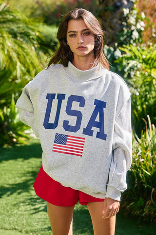 BUCKETLIST USA/America Print Reversible Sweatshirt
