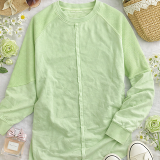 Jady K Waffle Sleeve Raglan Top