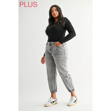 Load image into Gallery viewer, Mica High Rise Jogger Jeans – Washed Gray Denim Joggers
