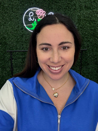 White Birch Quarter Zip Pullover Royal with Cream