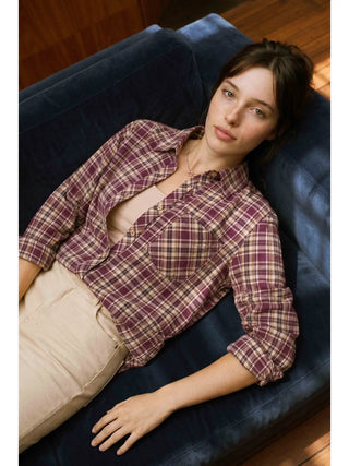 Be Cool - Plaid Flannel Shirt - Plum