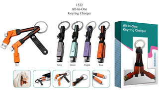 All-In-One Keyring Charger – 3-in-1 Fast Charging Cable for iPhone & Android