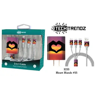 Tech Trendz Quick Charging All In One Set - Red Plaid