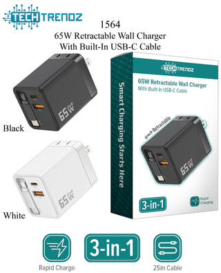 65W Retractable Wall Charger