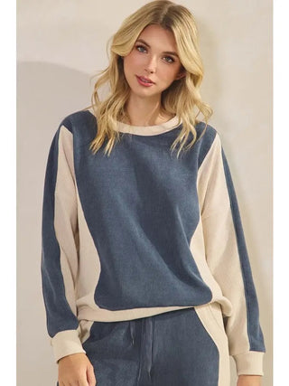 Yelete Corded Denim/Ivory Pullover