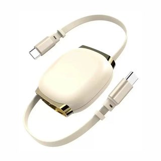 Tech Trendz Usb-c Retractable Cable - Ivory