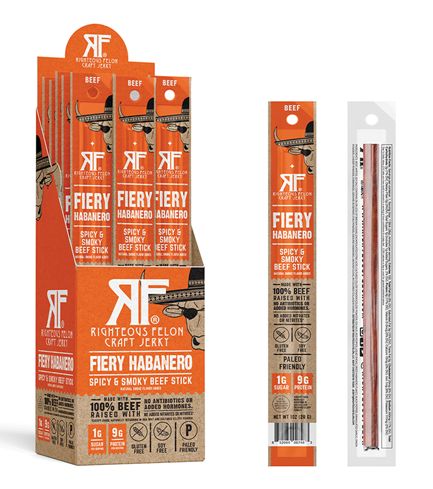 RIGHTEOUS FELON CRAFT JERKY - Fiery Habanero Beef Stick