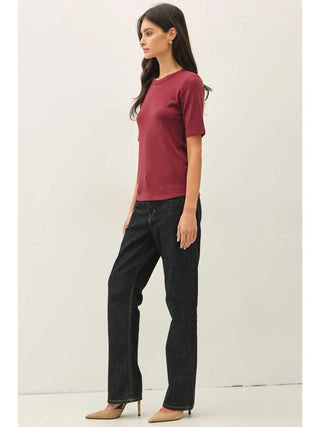 Be Cool - Ultra Soft Short Sleeve Top - Wine