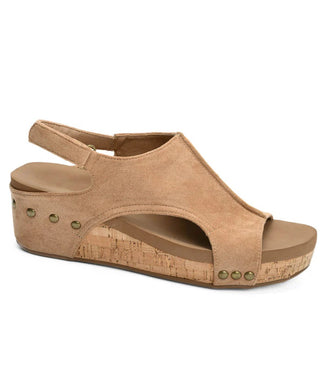 Corkys VOLTA II Wedge - Camel Faux Suede