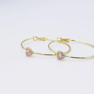 Treasure Jewels - 1 Radiance Pink Heart Hoop
