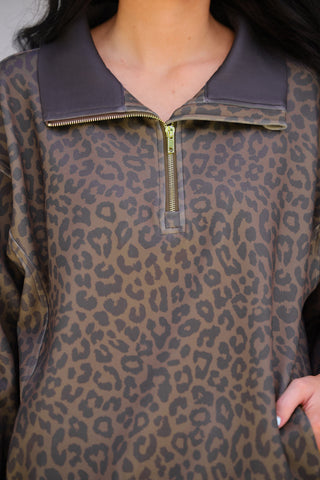 Everyday Pullover- Coco Leopard