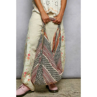 POL - Black Bohemian Woven Shoulder Bag