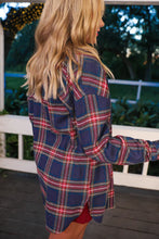 Load image into Gallery viewer, Jesse Lea - Lola Flannel Tunic Top- Navy
