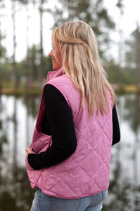 Outbound Quilted Puffer Vest – Dust Rose