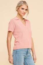 Load image into Gallery viewer, Allie Rose - Fine Gauge Short Sleeve Textured Polo
