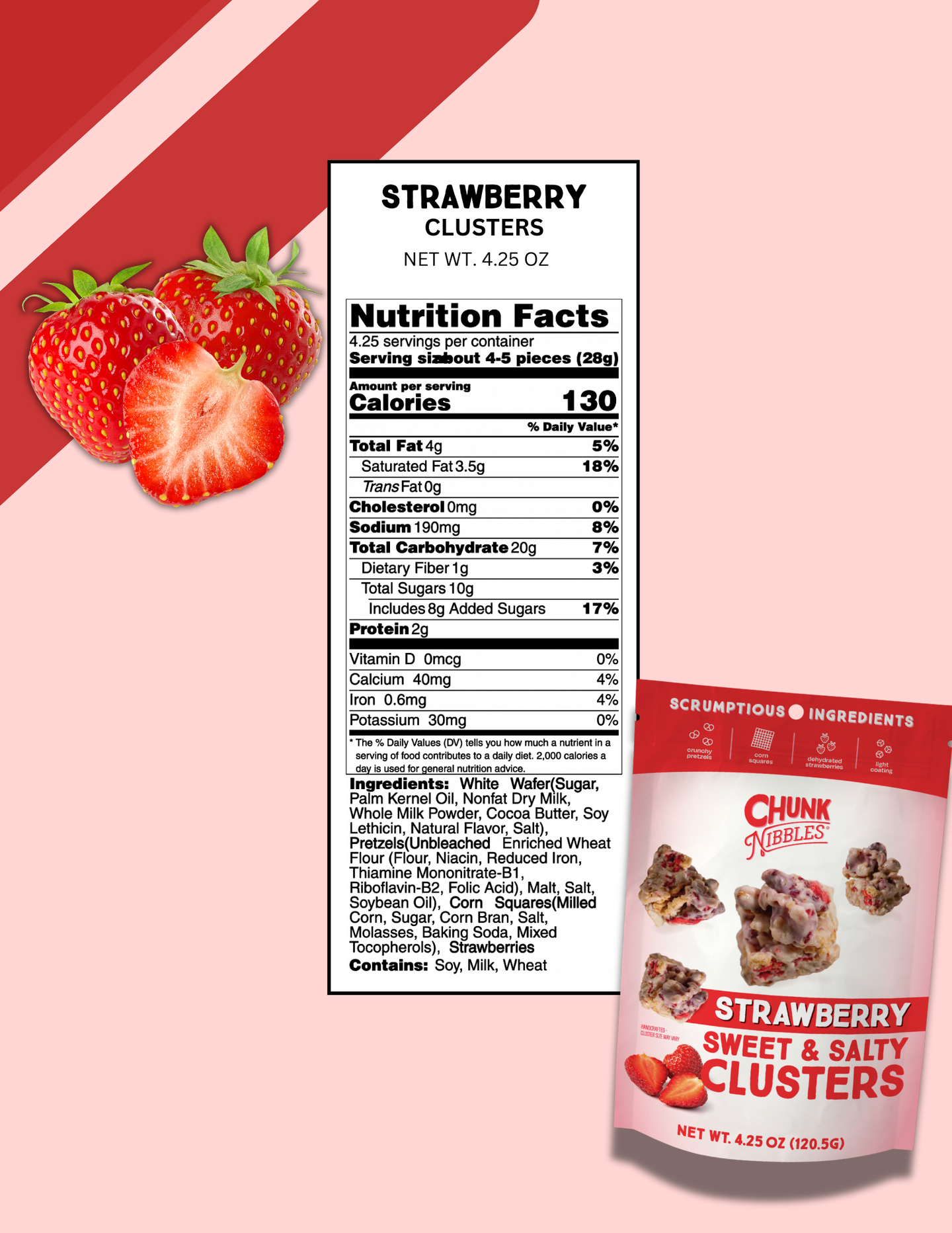 Chunk Nibbles - Strawberry 4.25oz Pouch
