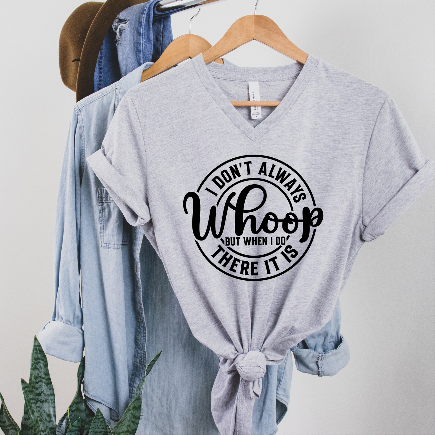 Festivitees - I Don't Always Whoop V-Neck Graphic Tee