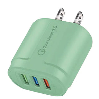 Tech Trendz 3 Usb Quick Charging Adapter - Green