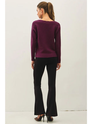 Be Cool The Shelby Sweater - Eggplant