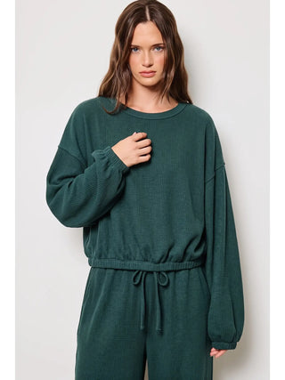 Charlotte Avery - Cinch Waist Sweatshirt - Pine