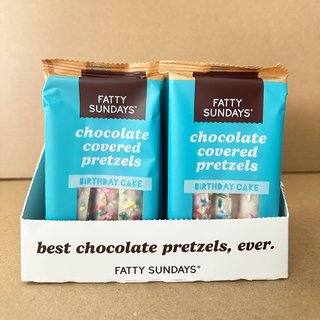 Fatty Sundays - Birthday Cake Chocolate Covered Pretzel Snack Pack (3-pack)