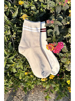 POL - Solid Striped Sporty Casual Socks