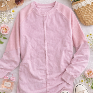 Jady K Waffle Sleeve Raglan Top