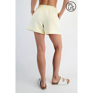 Rae Mode Scuba Pleat Casual Shorts | Boutique Athleisure Comfort - Lemonilla