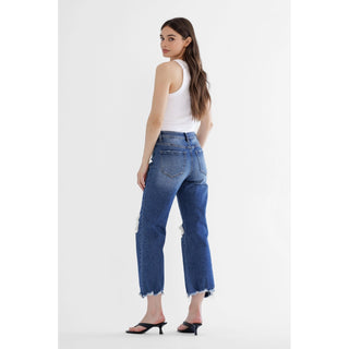 Mica Denim 90’s Vintage Crop Flare Jeans – Millen Blue