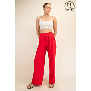 Rae Mode Modal Wide Leg Pants Red