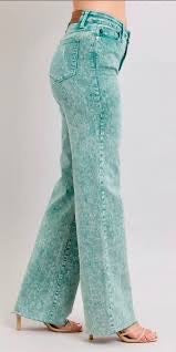 Judy Blue Vintage Washed High Waist Dad Jeans – Sea Green | Trendy Boutique Denim