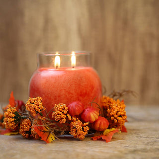 A Cheerful Giver - Maple Leaves & Pumpkins Candle Ring