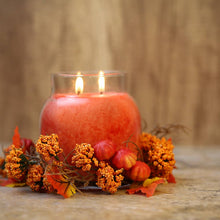 Load image into Gallery viewer, A Cheerful Giver - Maple Leaves &amp; Pumpkins Candle Ring
