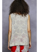 Load image into Gallery viewer, POL Embroidered Button-Front Sleeveless Top
