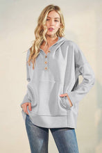 Load image into Gallery viewer, HEIMISH - SOLID MODAL SCUBA BOTTON UP HOODIE KANGAROO
