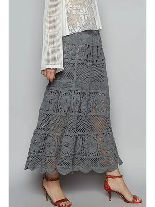 POL - Various Stitch Pattern Crochet Roomy Fit Skirt
