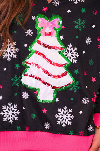 Jess Lea - Foil Bow Christmas Treat Snowflake Pullover - Multi